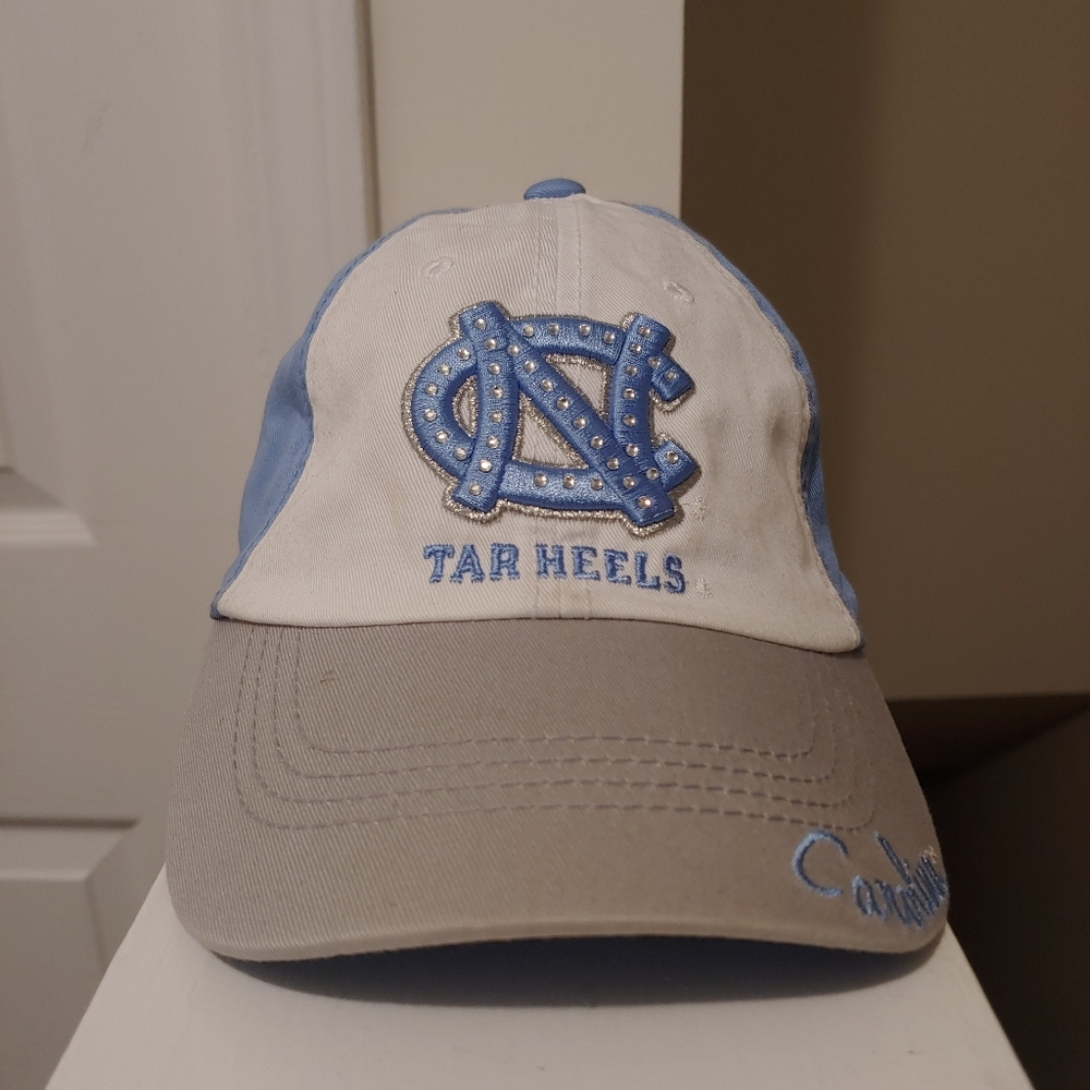 Carolina Tar Heels B-Blue & White Rhinestone Hat